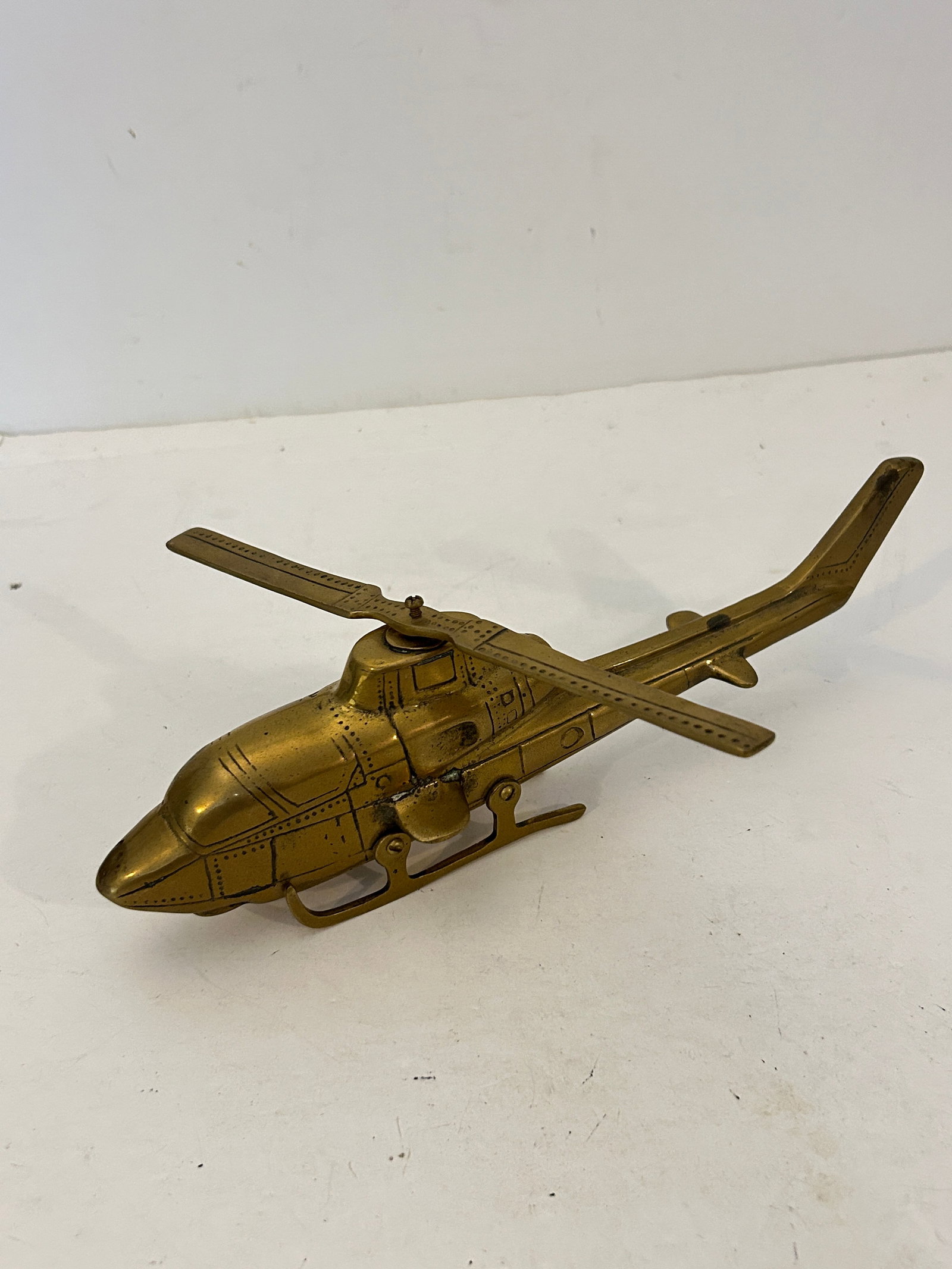 Brass Helicopter Moving Propeller Vintage (1 of 5)