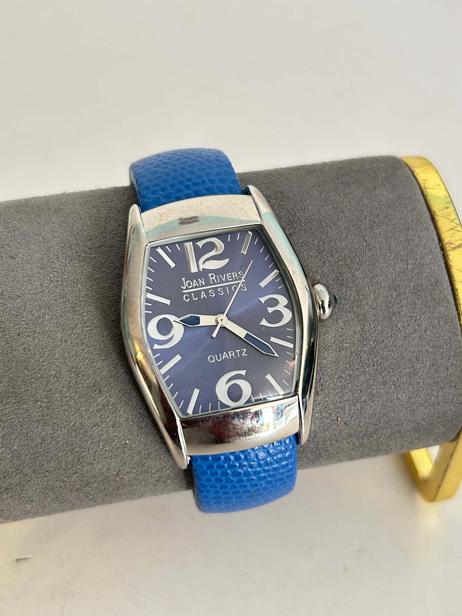 Joan Rivers Classics Collection Watch Silver Toned and Blue Face Bracelet (1 of 6)