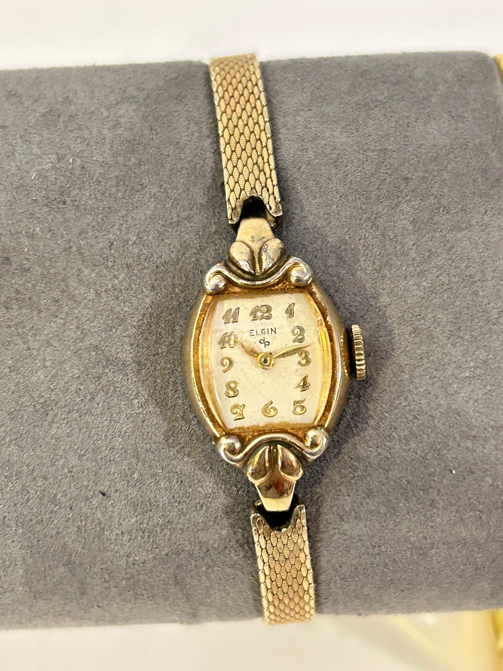 Vintage Elgin 10K RGP Gold Bezel Mechanical Cocktail Watch working (1 of 6)