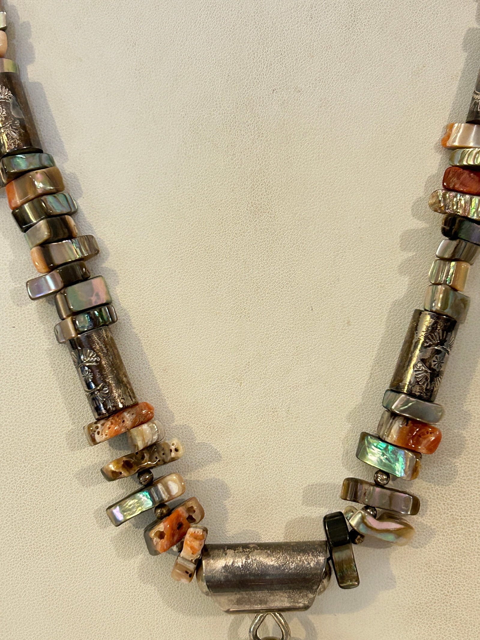 Vintage Sterling Silver RC Vintage Native American Navjo Squash Blossom 23" - 5