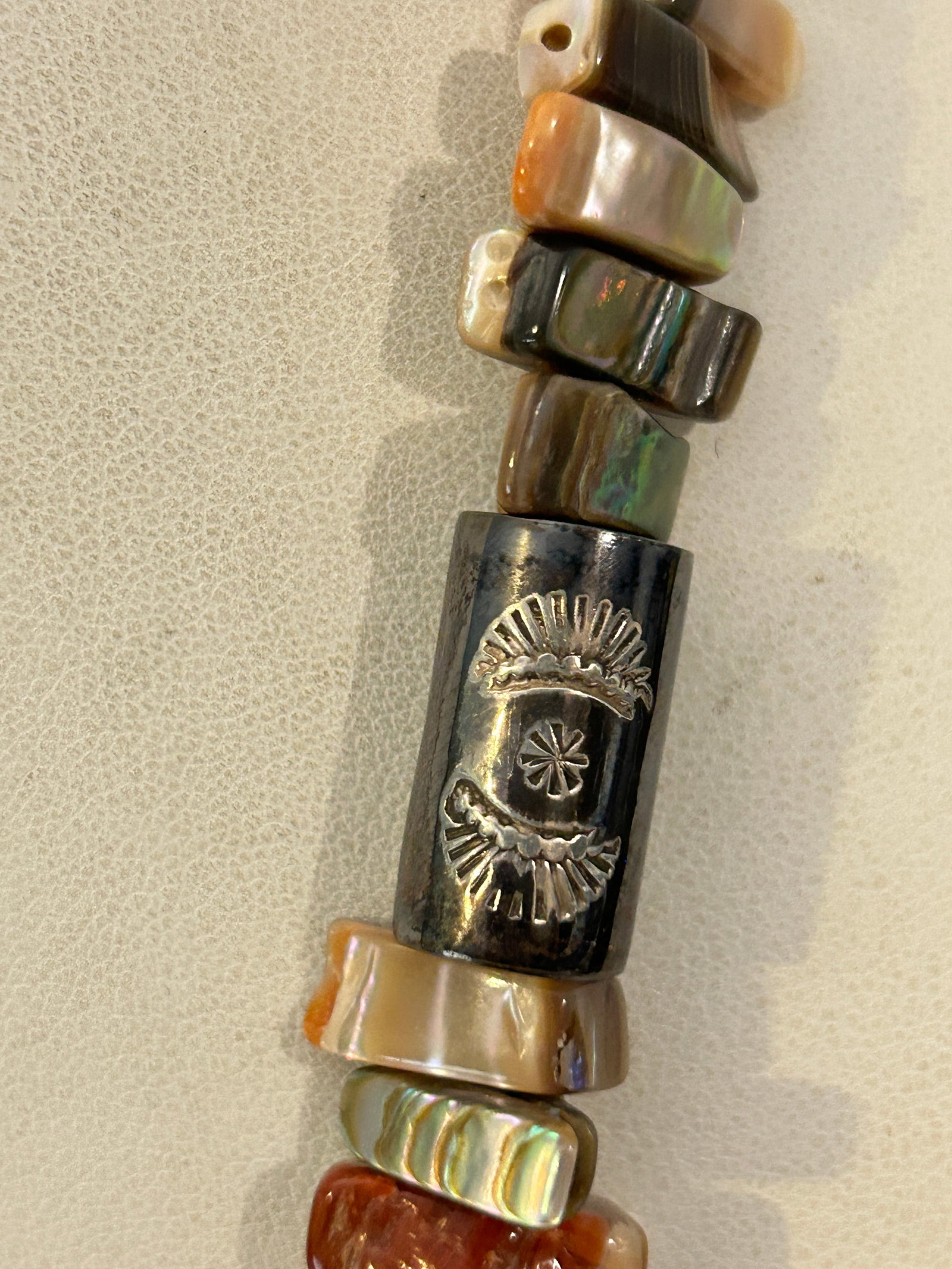 Vintage Sterling Silver RC Vintage Native American Navjo Squash Blossom 23" - 6