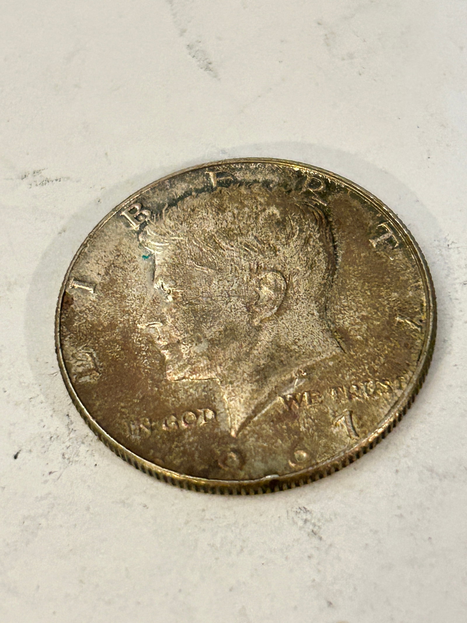 Vintage 1967 Toned Kennedy half dollar 40% Silver (1 of 3)