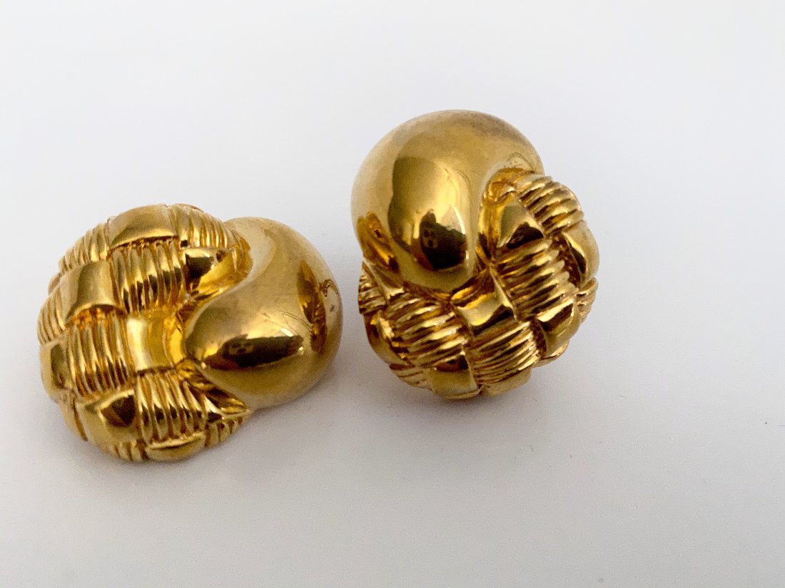 VINTAGE CELINE MADE IN FRANCE RIO KNOT RUNWAY EARRINGS (1 of 2)