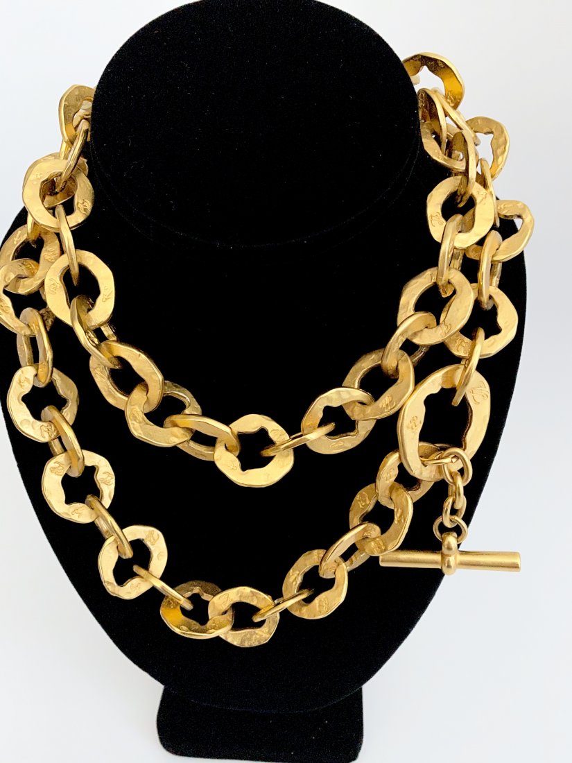 VINTAGE 80s SIGNED KARL LAGERFELD RUNWAY CHAIN NECKLACE (1 of 3)