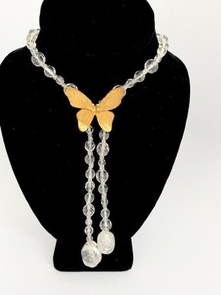 50'S VINTAGE YSL YVES ST LAURENT ROCK CRYSTAL NECKLACE (1 of 2)