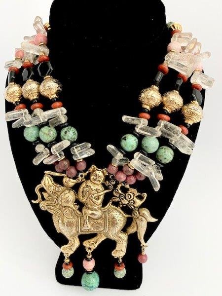 EXCEPTIONAL FRENCH VINTAGE ROCK CRYSTAL GEM NECKLACE (1 of 2)