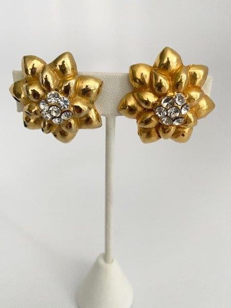 IMPORTANT LORENZ BAUMER PARIS JEWELED FLOWER EARRINGS (1 of 3)