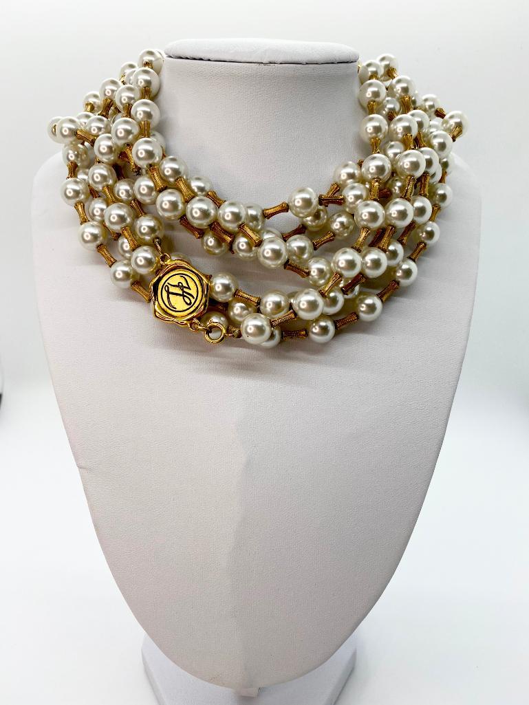 A VINTAGE 120" KARL LAGERFELD PARIS FAUX PEARL NECKLACE (1 of 4)