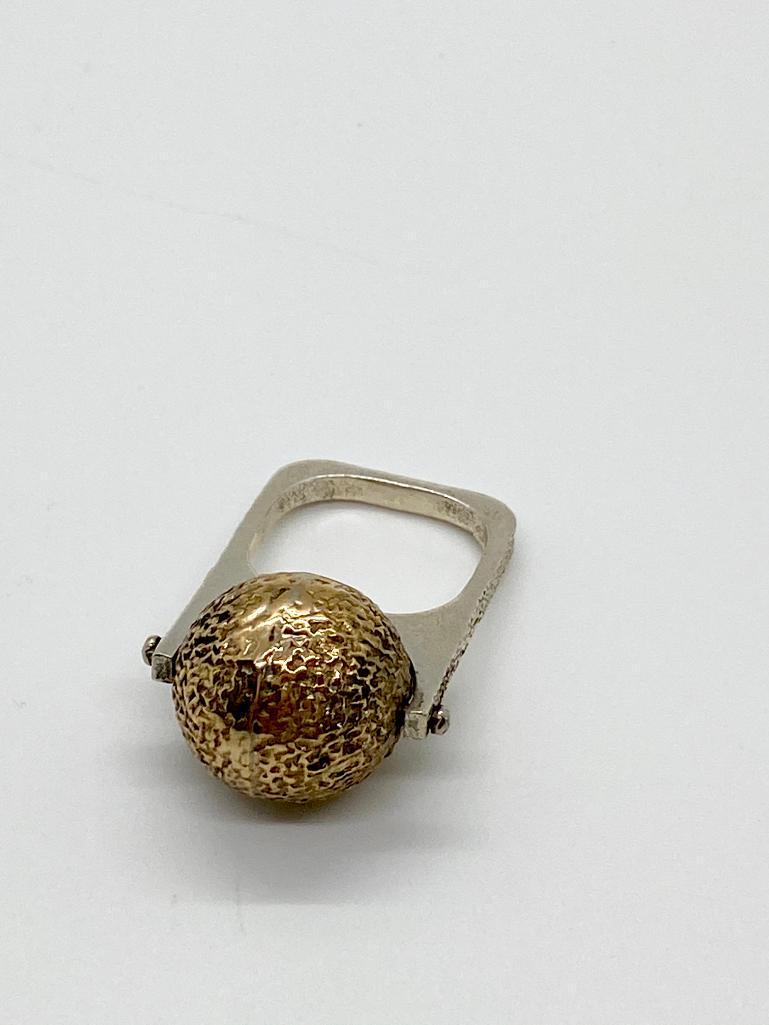 MOD STERLING & BRONZE CUSTOM MADE SPINNER RING (1 of 2)