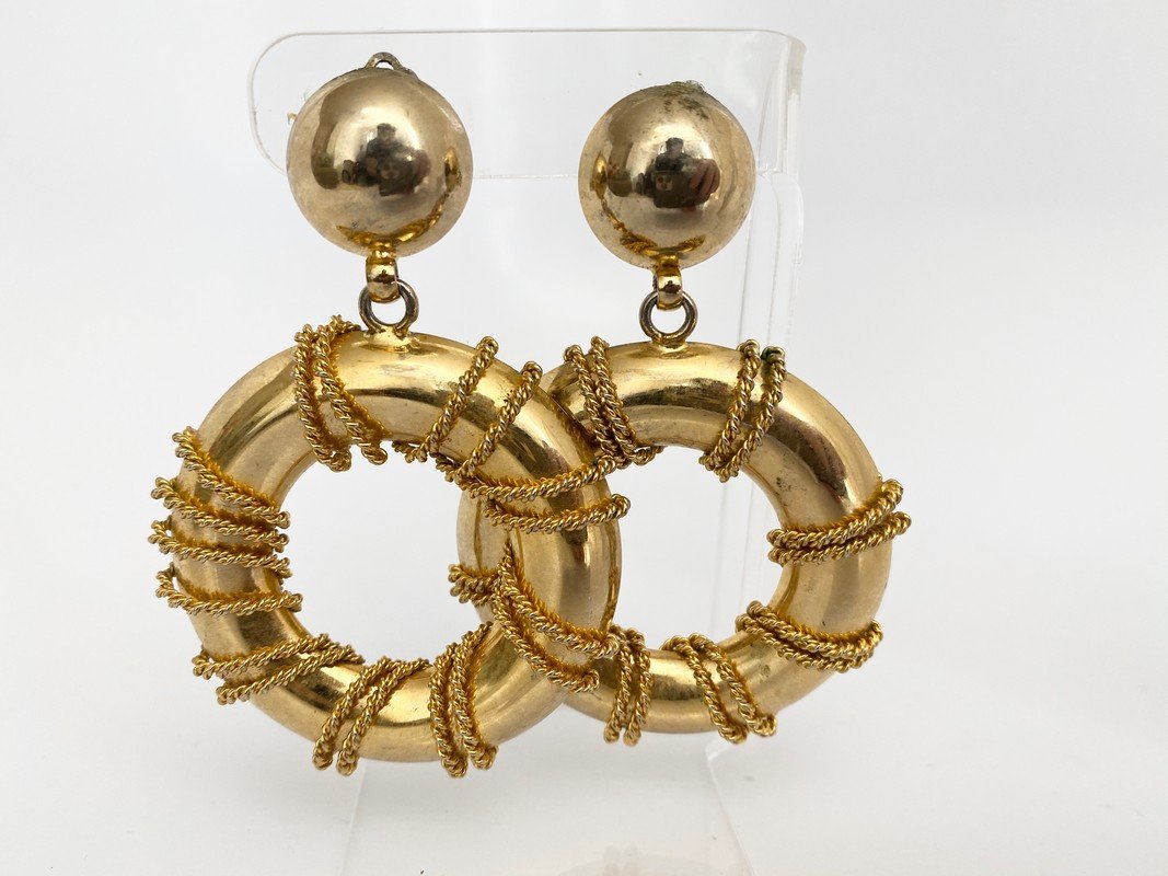 OVERSIZED UGO CORREANI FOR VERSACE ROPED HOOP EARRINGS (1 of 2)