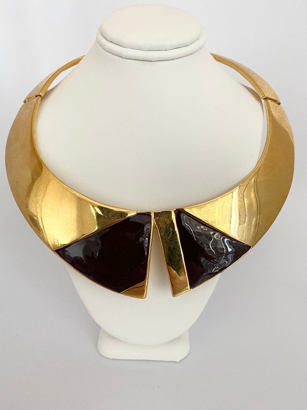 VINTAGE SIGNED ALEXIS KIRK OVERSIZED ENAMELED CHOKER (1 of 3)