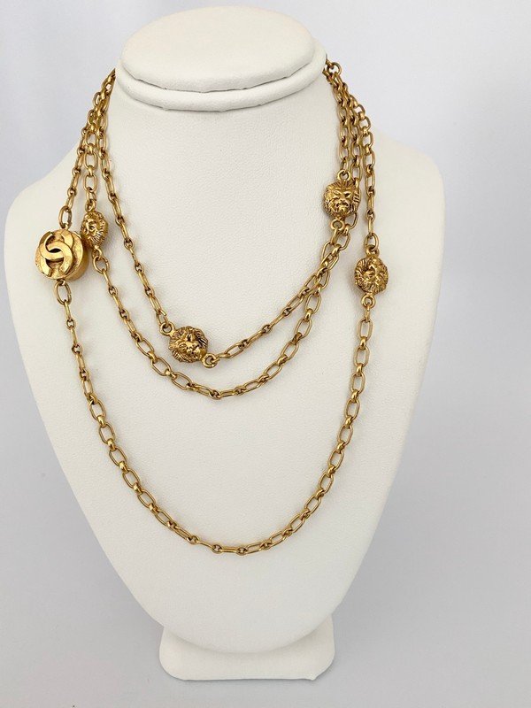 VINTAGE CHANEL PARIS LEO LION RAREST NECKLACE SAUTOIR (1 of 3)