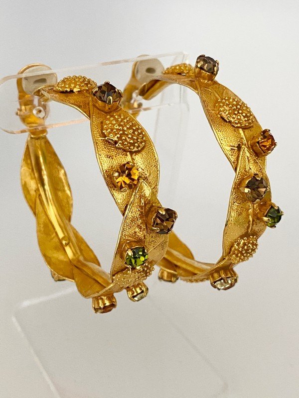 VINTAGE DOMINIQUE AURIENTIS PARIS RUNWAY HOOP EARRINGS (1 of 4)