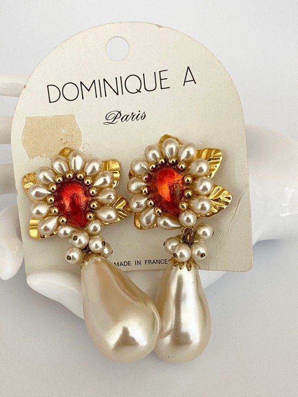 AN EXCEPTIONAL 80'S NEVER WORN DOMINIQUE PARIS EARRINGS (1 of 3)