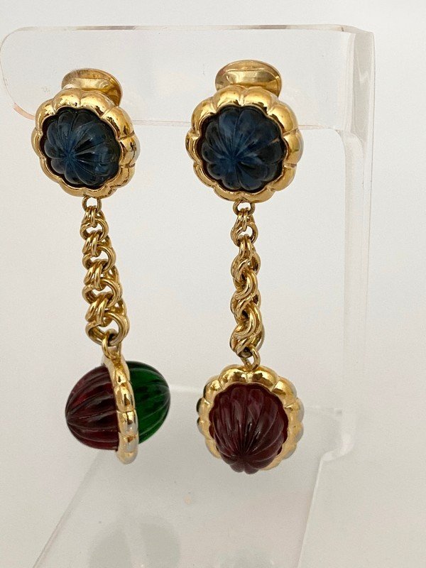 VINTAGE CHRISTIAN DIOR PARIS GRIPOIX LONG EARRINGS (1 of 3)