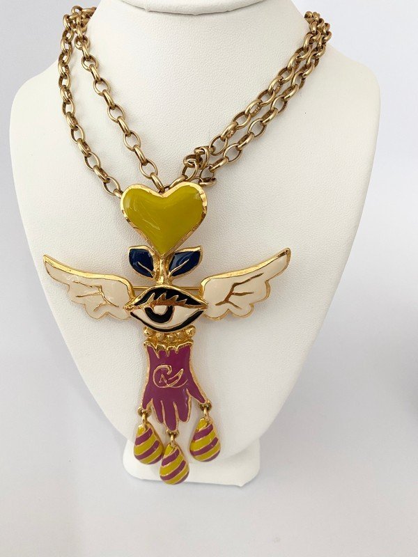 VINTAGE CHRISTIAN LACROIX PARIS EVILEYE RUNWAY NECKLACE (1 of 3)