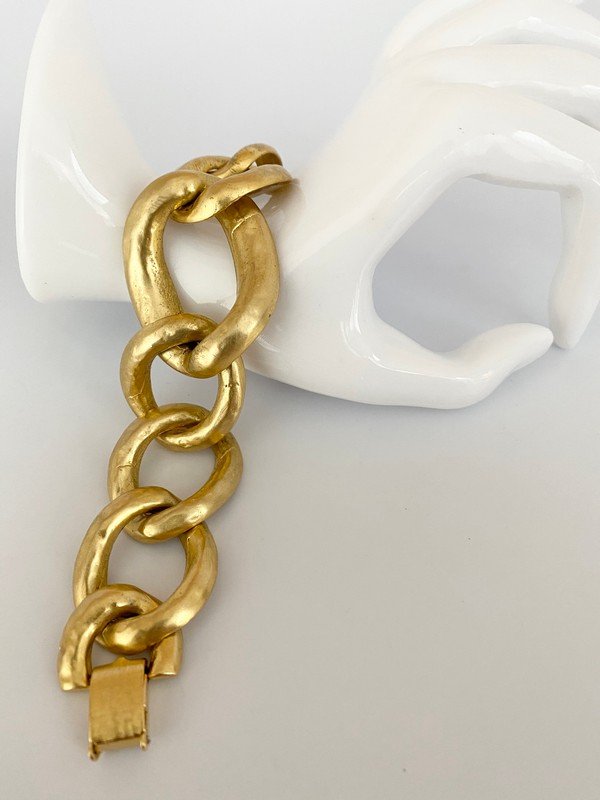 A MASSIVE VINTAGE HAND HAMMERED GIVENCHY BRACELET (1 of 2)