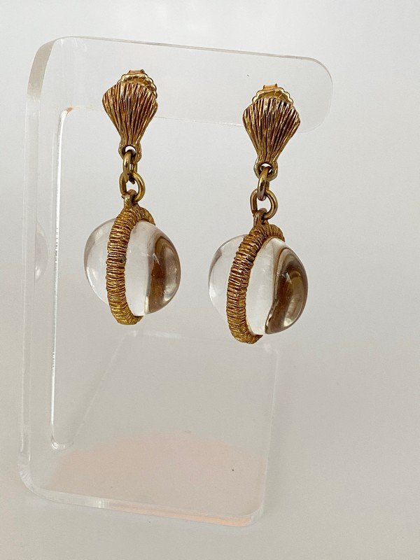 VINTAGE POOLS OF LIGHT FRENCH RUNWAY ETRUSCAN EARRINGS (1 of 2)
