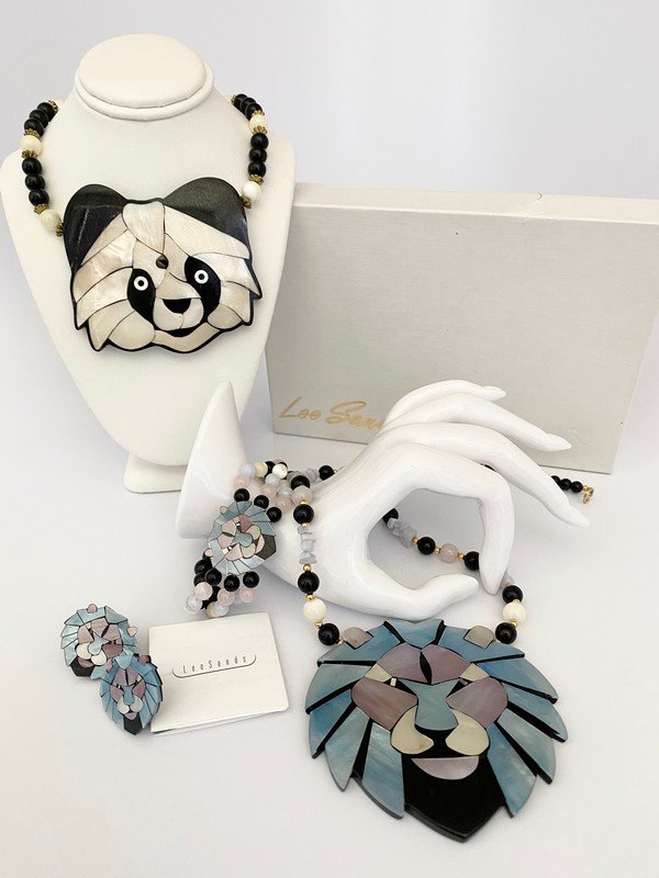 VINTAGE 80'S LEE SANDS NECKLACE BRACELET EARRING LOT (1 of 2)