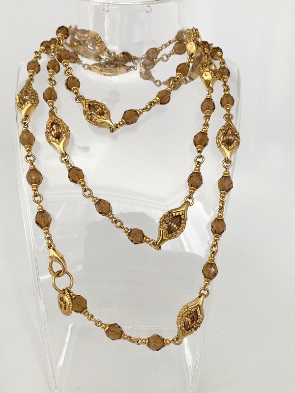 VINTAGE ST JOHN RUNWAY TOPAZ STATION LONG NECKLACE (1 of 2)