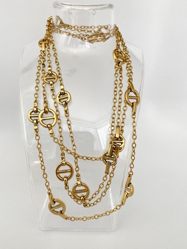 A PAIR OF VINTAGE GUCCI ITALY EQUESTRIAN BIT NECKLACES (1 of 2)