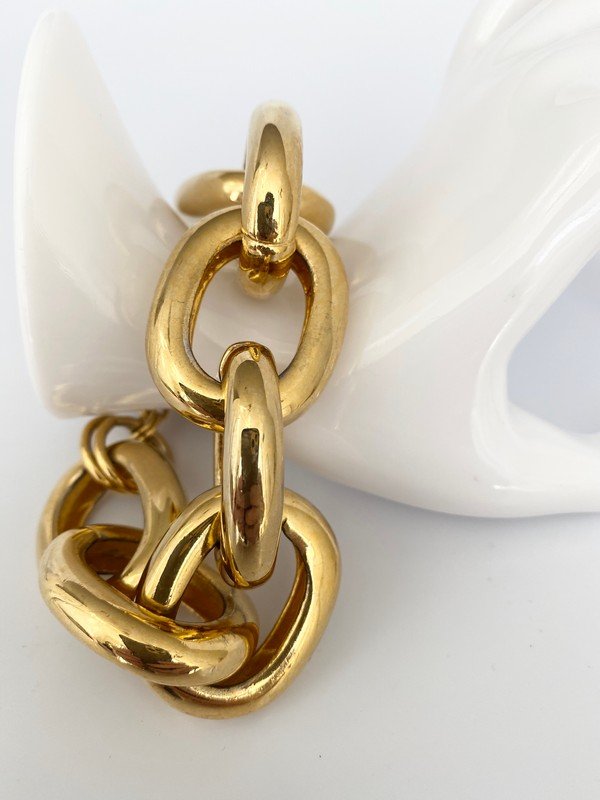 SIGNED KENNETH LANE OVERSIZED LINK TOGGLE BRACELET (1 of 2)