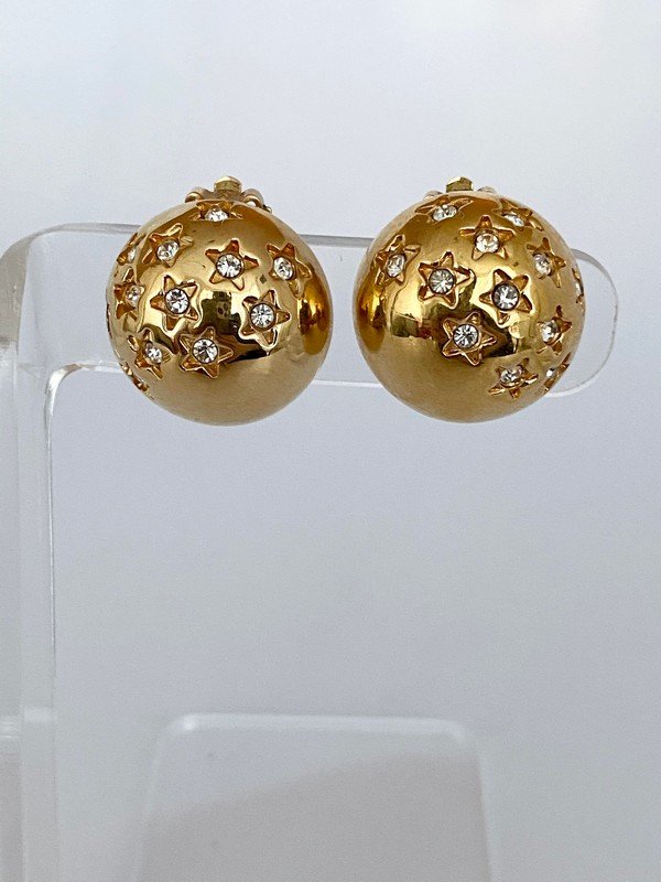 VINTAGE SIGNED SWAROVSKI FIGURAL STAR EARRINGS (1 of 2)