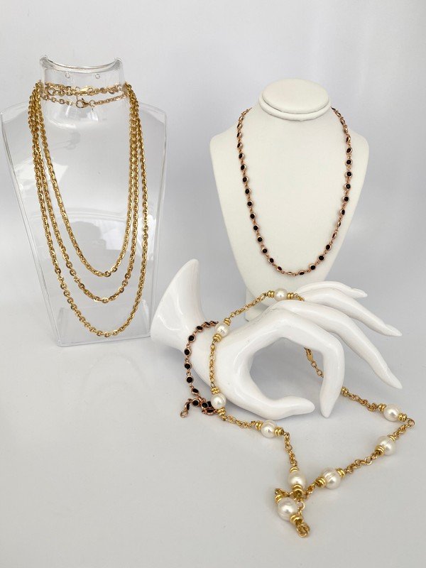 6PC MILOR ITALY BRONZE NECKLACE SAUTOIR & BRACELET LOT (1 of 1)