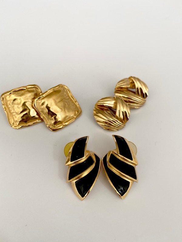 A TRIO OF SIGNED GIVENCHY PARIS CLIP & PIERCED EARRINGS (1 of 2)