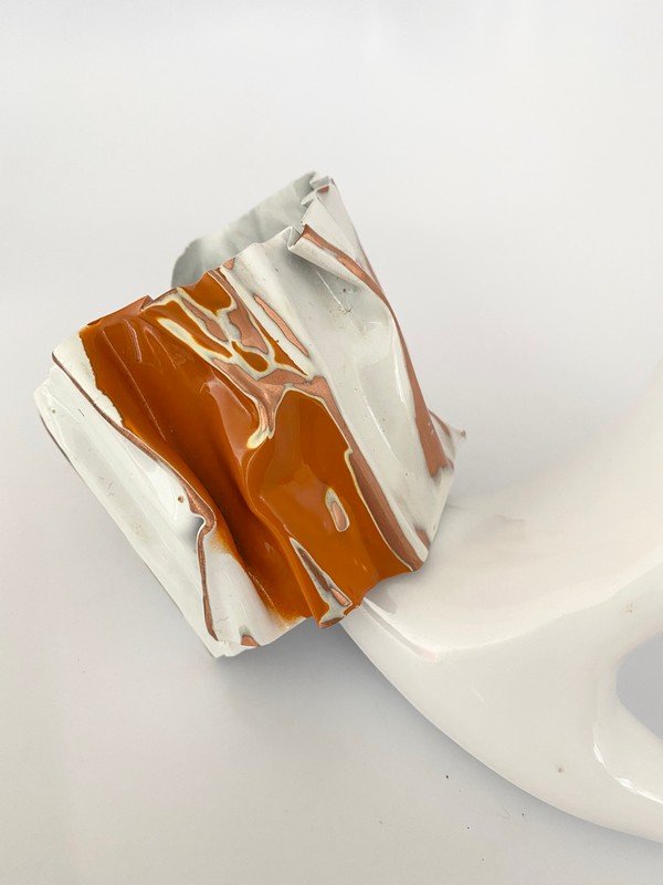 SIGNED CELINE RUNWAY OVERSIZED KRINKLE CUFF BRACELET (1 of 3)