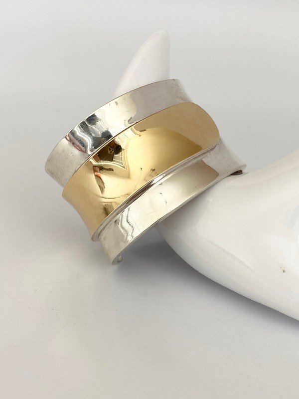 VINTAGE ESTATE SLEEK CARTIER 18K STERLING CUFF BRACELET (1 of 3)