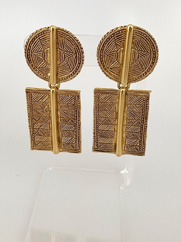 VINTAGE GUY LAROCHE PARIS RUNWAY GEOMTRIC EARRINGS (1 of 2)