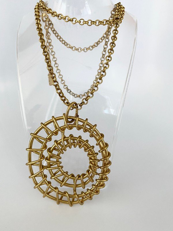 DESIGNER SIGNED KARINE SULTAN PARIS BRONZE NECKLACE (1 of 2)