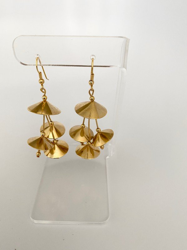 VINTAGE DESIGNER PAIR OF ASIAN LANTERN DANGLE EARRINGS (1 of 2)