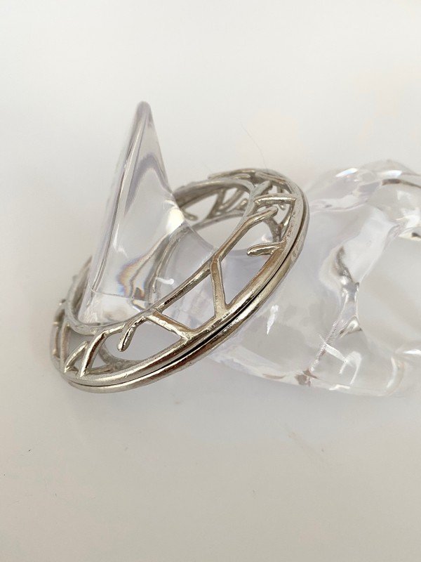 VINTAGE SIGNED GIVENCNY RARE SILVERTONE CAGE BRACELET: A rare vintage signed Givenchy open cage bangle bracelet that measures 2 1/2" round in the center
