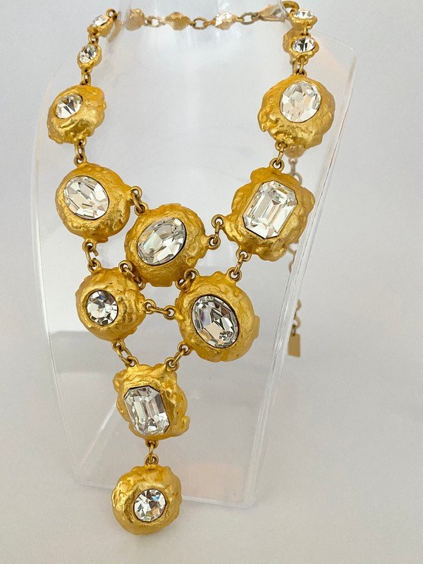 VINTAGE SIGNED DE LIGUORO ITALY RUNWAY GLASS NECKLACE (1 of 3)