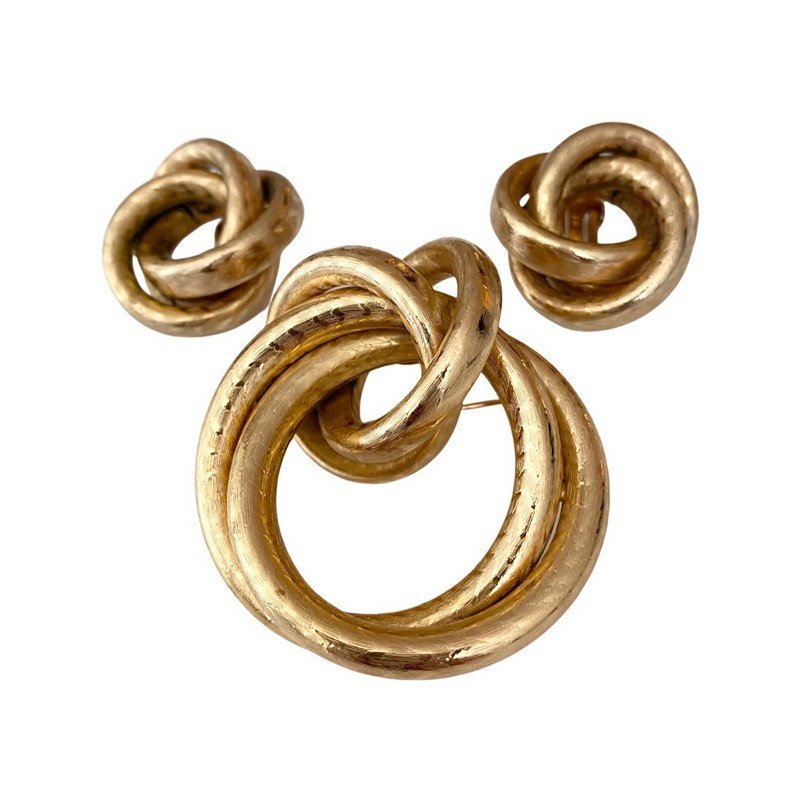 VINTAGE SIGNED CHRISTIAN DIOR 1967 BROOCH & EARRINGS (1 of 4)