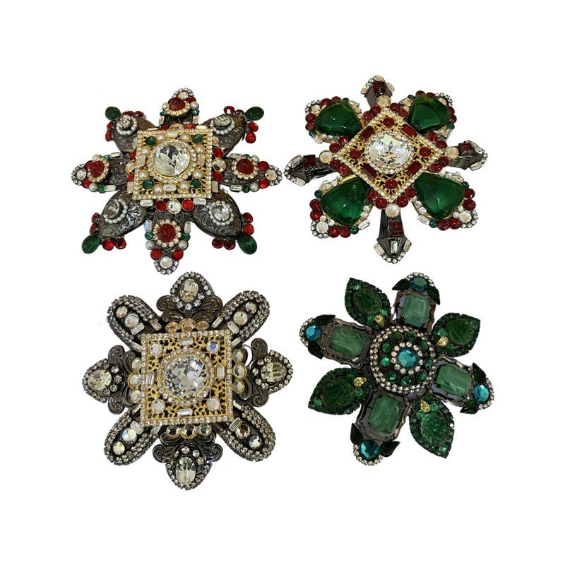COLLECTION OF 4 VRBA MASSIVE RUNWAY MOGUL BROOCH PINS (1 of 2)