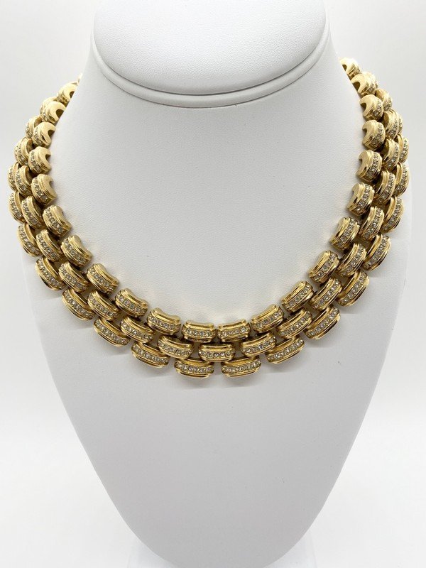 VINTAGE HAUTE COUTURE RUNWAY CHRISTIAN DIOR TIRETRACK NECKLACE (1 of 3)