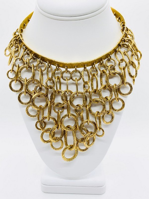 VINTAGE SIGNED MADE IN FRANCE COLLIER DE CHIEN DRIPPING NECKLACE (1 of 3)