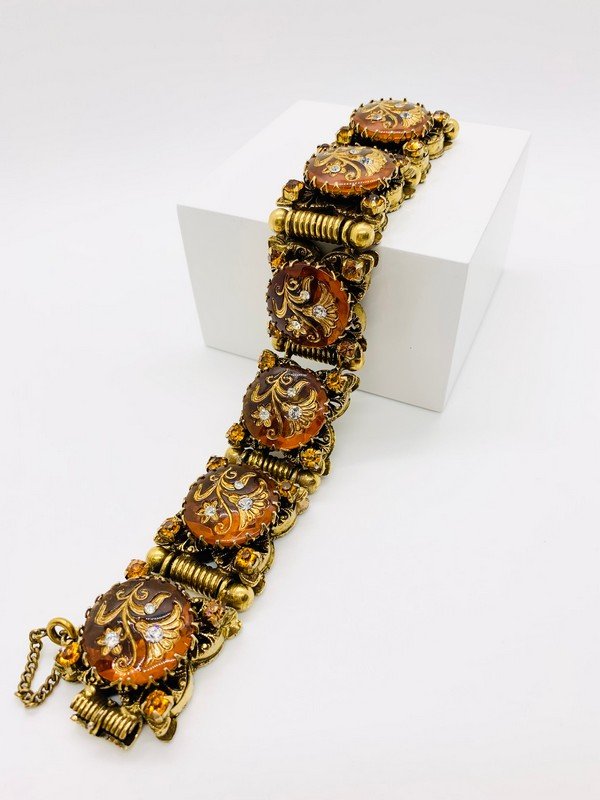 VINTAGE HENKEL & GROSSE FOR DIOR OVERSIZED JEWELED BRACELET (1 of 2)