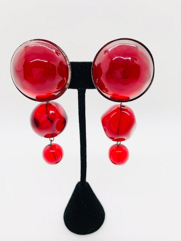 MASSIVE & DRAMATIC OVERSIZED YVES ST LAURENT YSL GRIPOIX GOOSSENS EARRINGS (1 of 3)