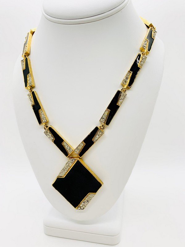 VINTAGE JOSEPH MAZER LOOK OF WEBB ENAMELED GEOMETRIC NECKLACE (1 of 3)