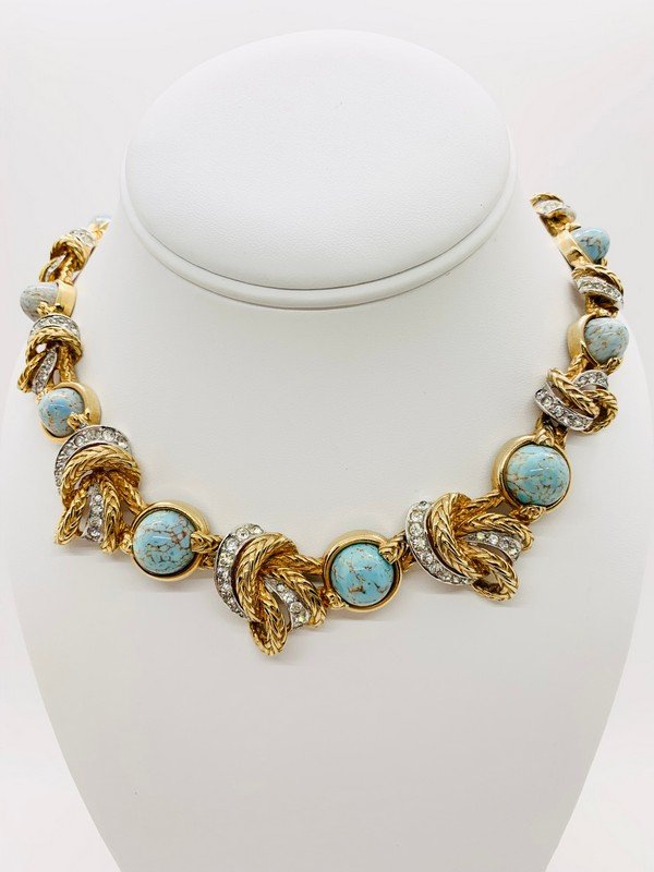 MARCEL BOUCHER LOOK OF FINE RARE PALACE VENDOME TURQUOISE NECKLACE (1 of 3)