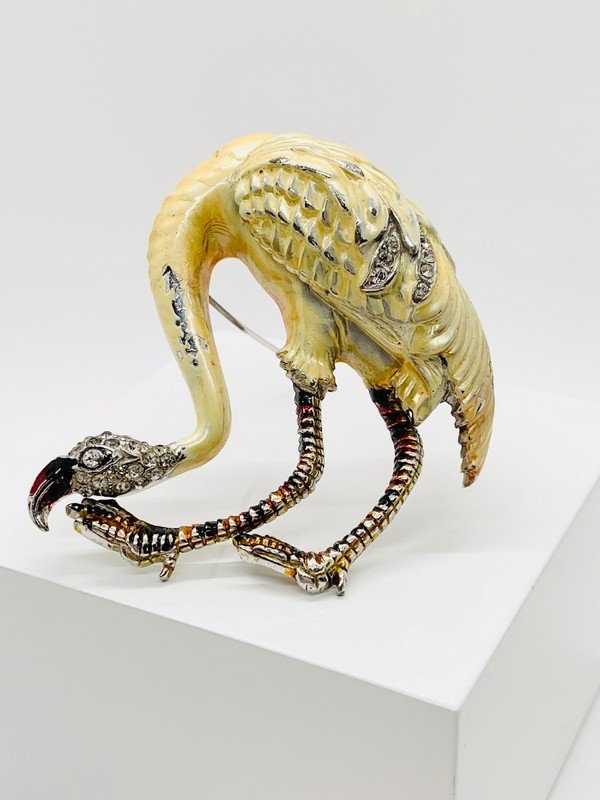 VINTAGE ADOLPH KATZ CORO RARE 40'S FIGURAL EXOTIC BIRD BROOCH (1 of 2)