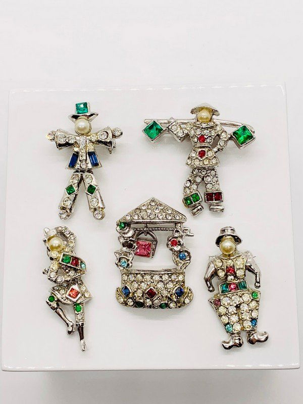 VINTAGE 1940'S RARE CORO LOOK OF FINE JEWELRY FIGURAL PIN LOT (1 of 2)