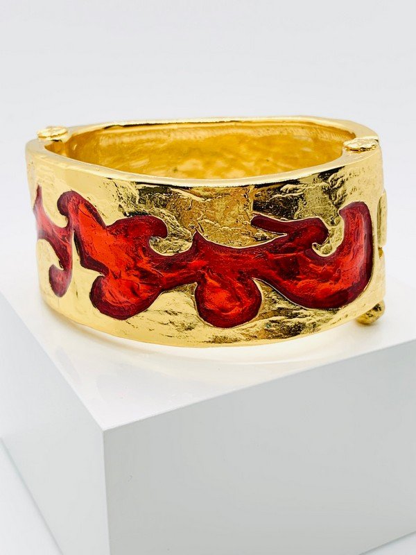 VINTAGE SIGNED YSL YVES ST LAURENT RUNWAY ENAMELED BANGLE BRACELET (1 of 3)