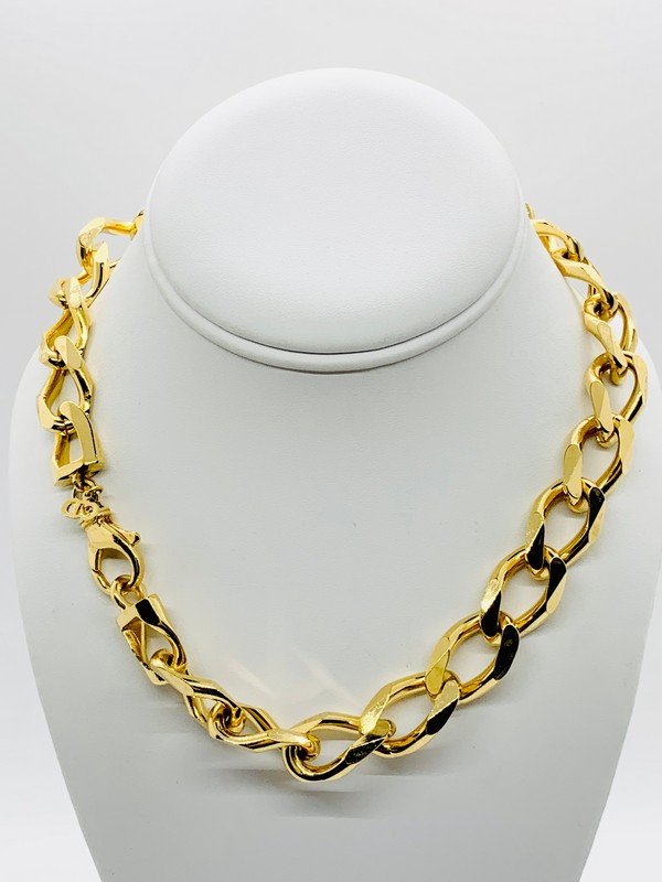 AN ICONIC VINTAGE CHRISTIAN DIOR OVERSIZED HEAVY SOLID CURB CHAIN NECKLACE (1 of 2)