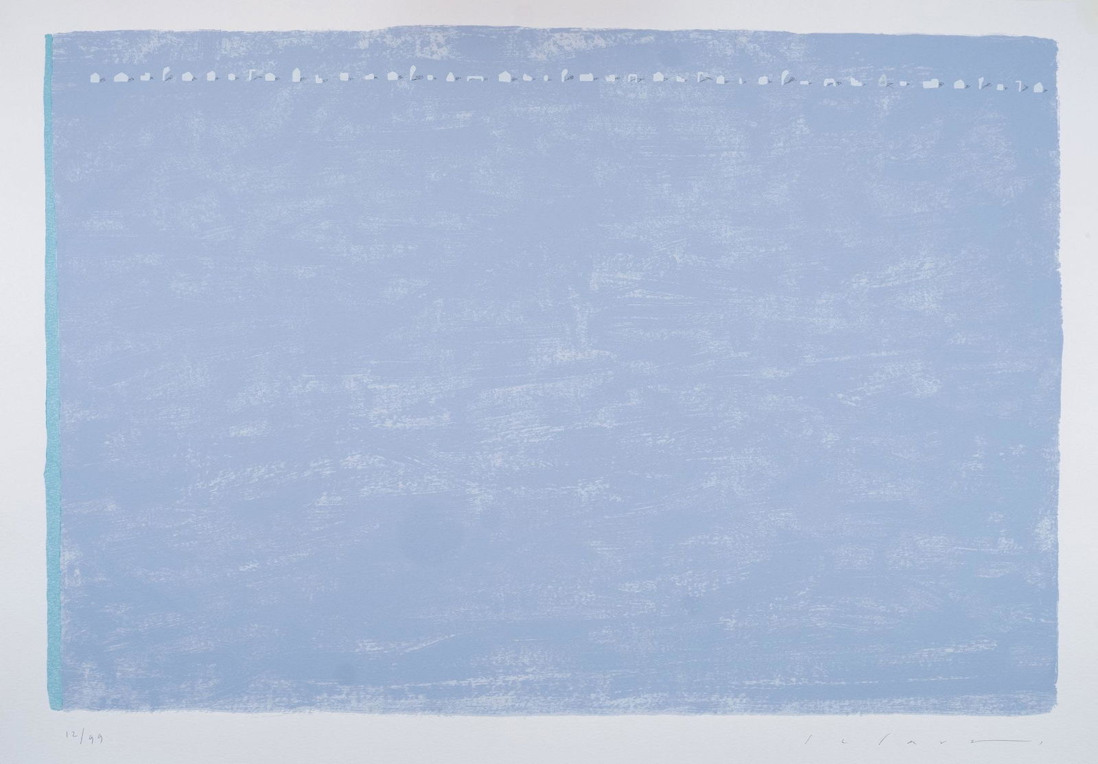 Fidel Sclavo. River shore: SCLAVO, FIDEL (1960). "La orilla del río". Serigrafía sobre papel. Firmado en el ángulo inferior derecho. Numerado (12/99) en el ángulo inferior izquierdo. 70 x 100 cm