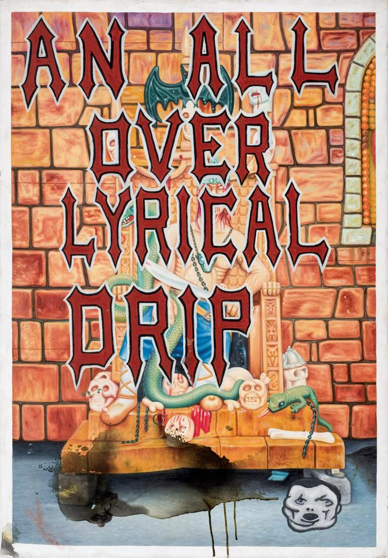 Manuel Ocampo. All Over Lyrical Drip (2004): Óleo sobre lienzo. Firmado y fechado (2004) al dorso. 117 x 81 cm OCAMPO, MANUEL (1965)